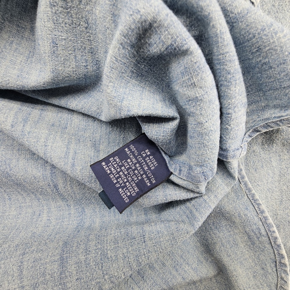 Vintage Polo Ralph Lauren Chambray Shirt Women's 10 Blue Light Wash 90s - Picture 6 of 9